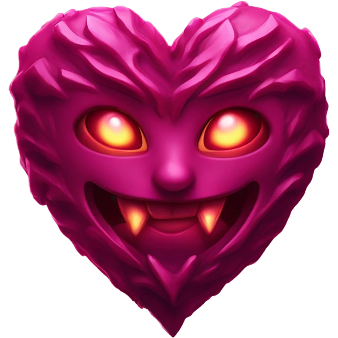 Demon heart and pink emoji