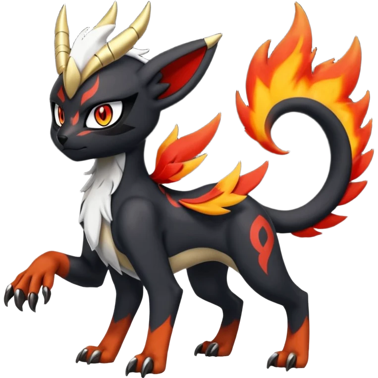 Handsome cool badass edgy Meloetta-Absol-Houndour-Litten-Guilmon-Giratina-Pokémon-Fakémon-fusion-hybrid-creature emoji