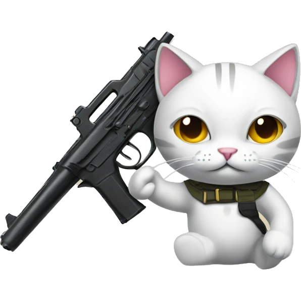 Cat with a gun emoji