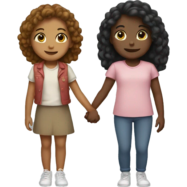 Two girls holding hands emoji