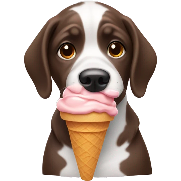 Dog eating ice cream emoji