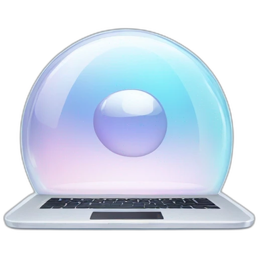 laptop in a crystal bubble emoji