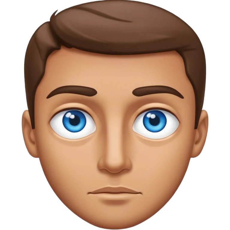 Bold man eith blue eyes and big eyes. emoji