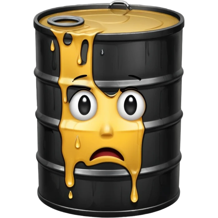 crying oil barrel (use the default tear drops and oil barrel emoji to create it) emoji