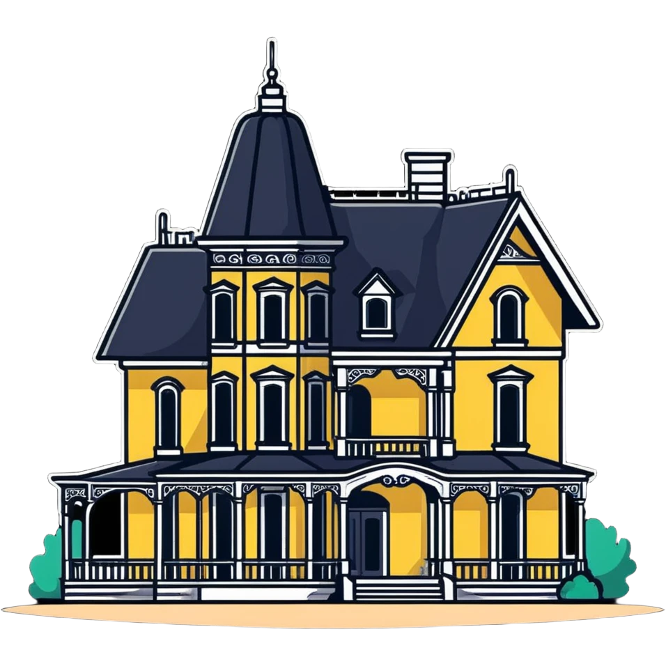 Victorian house under construction emoji