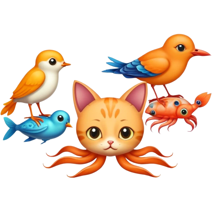 Cat squid bird emoji