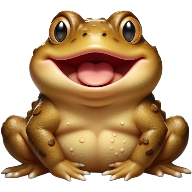 Cinematic Cute Yawning Toad Portrait Emoji, Head tilted slightly with a dramatic, wide-open yawn, showcasing a stout, textured body with drooping, warty features and sleepy, half-closed eyes, Simplified yet irresistibly adorable features, highly detailed, glowing with a soft, cozy woodland glow, high shine, relaxed yet expressive, stylized with a dash of whimsical amphibian charm, soft glowing outline, capturing the essence of a drowsy yet affectionate toad that appears ready to stretch out for a nap! emoji