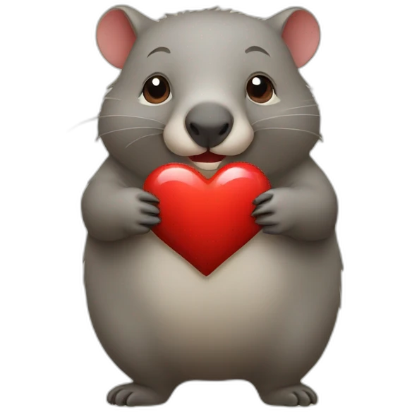 Wombat showing heart emoji