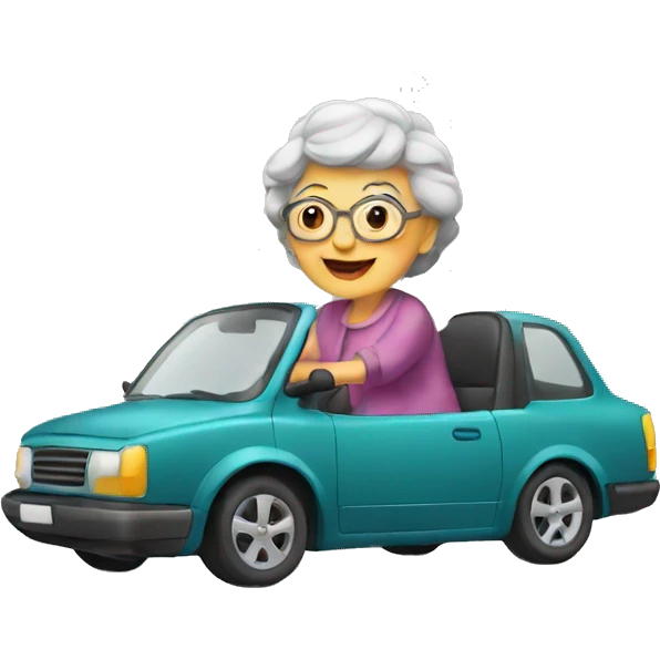 Granny in a big car emoji