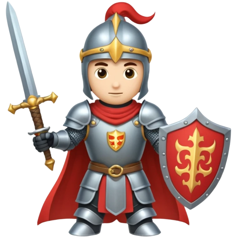 Battle mage: a knight in armor wielding both sword and magic emoji