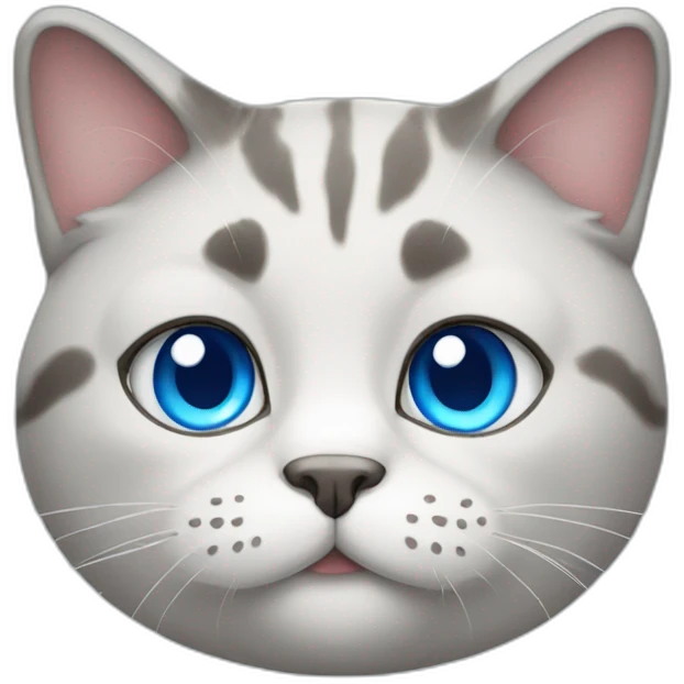 Mable fat cat with blue eyes emoji
