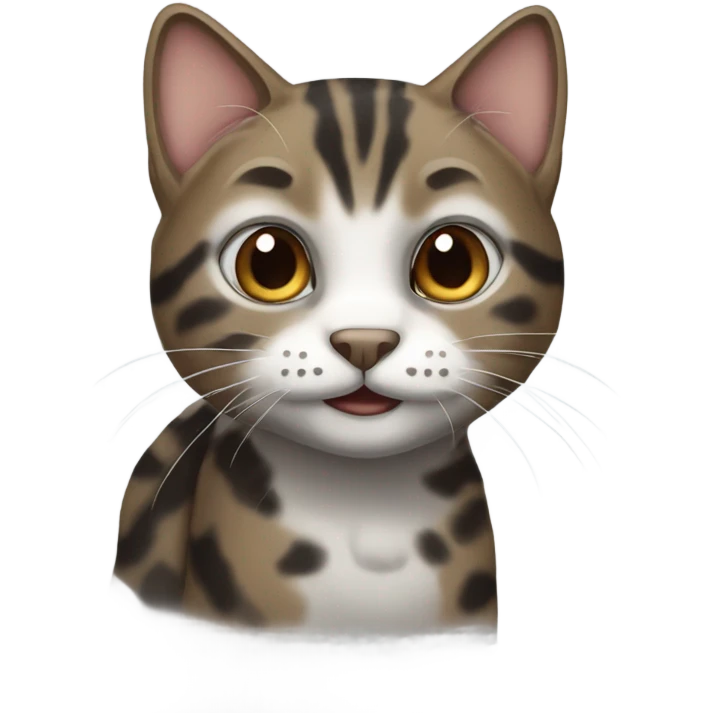 Brown black white and grey tabby Cat emoji