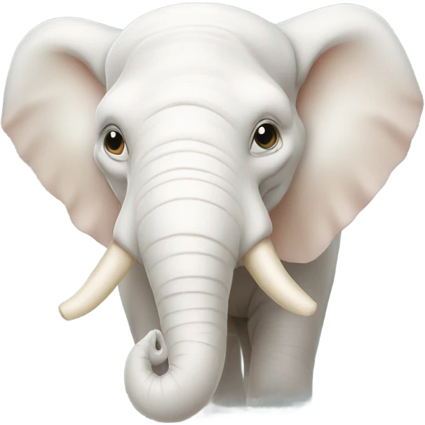 Bald albino elephant face with huge trunk emoji