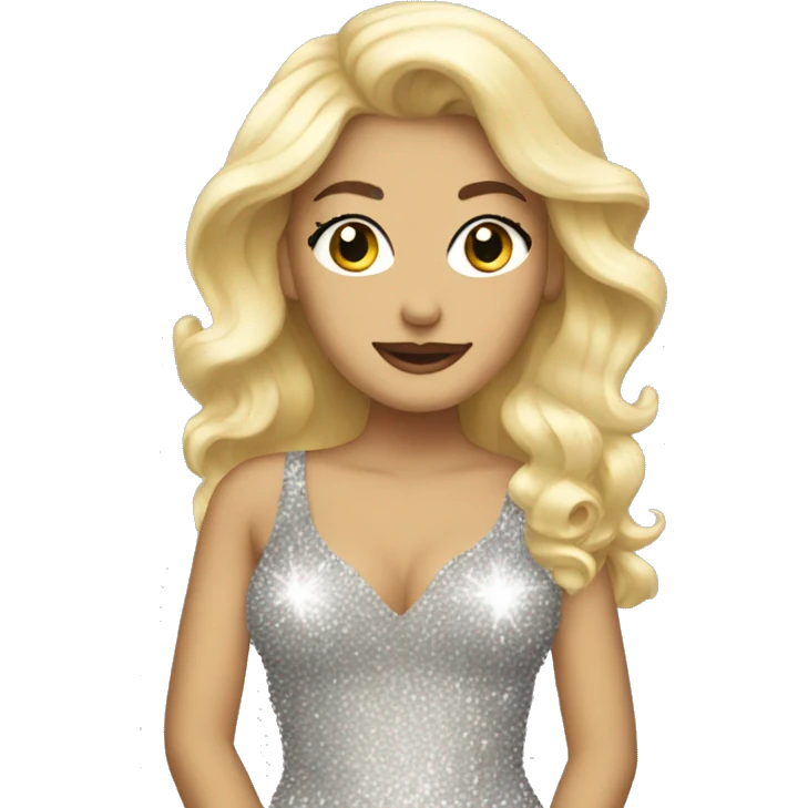 Blonde singer in sparkly dress emoji