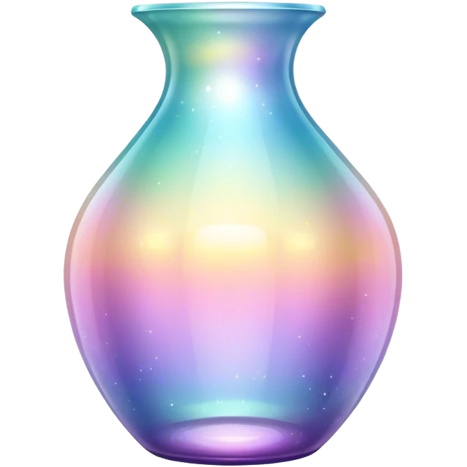 Sparkly glossy Pastel iridescent glass vase emoji
