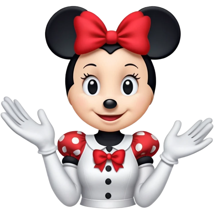 Minnie Mouse in classic emoji style, new pose emoji