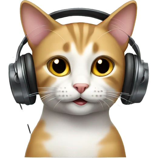 Cat with headphones  emoji