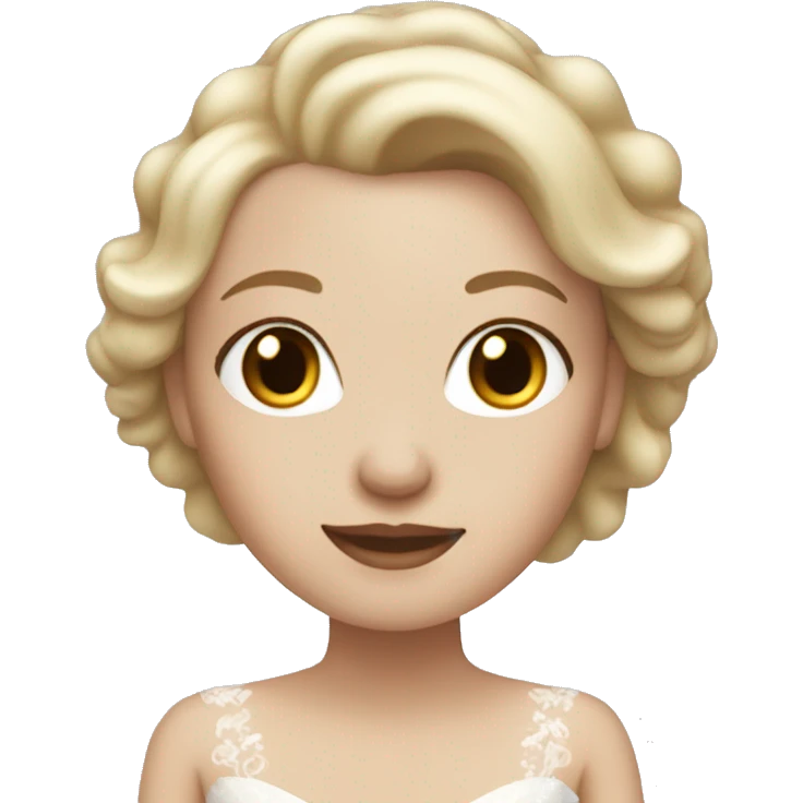 White girl with blonde hair in long wedding dress emoji