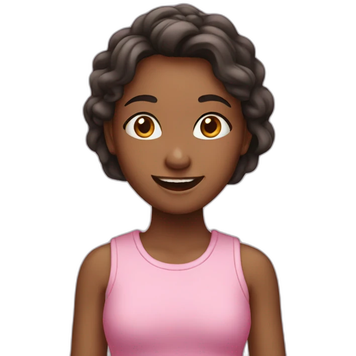 Girl with chearing emoji