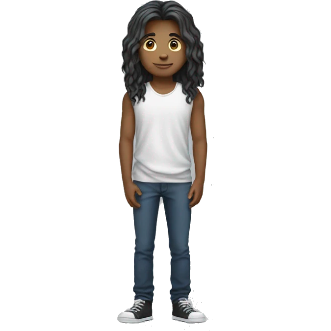 Long hair teenager boy emoji