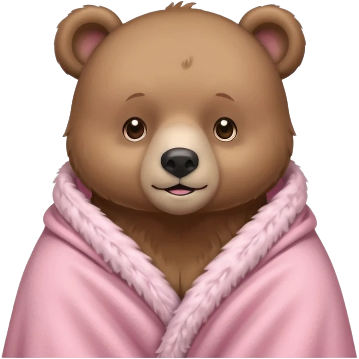 a bear wearing a light pink blanket  emoji