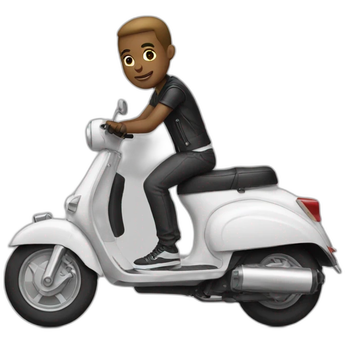 White Bad Boy on a scooter emoji