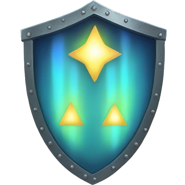 Magical glowing shield emoji