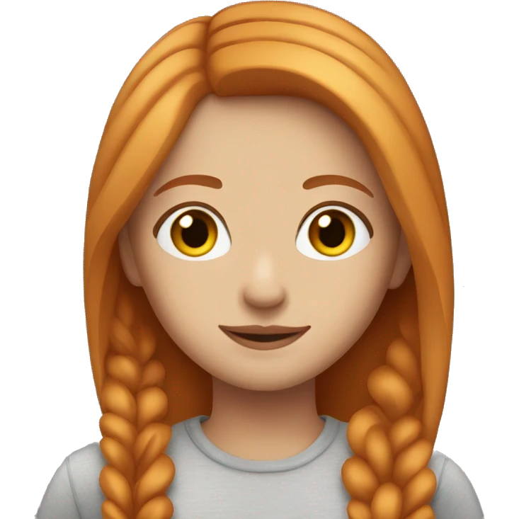 Beautiful girl with straight ginger hair with middle parting emoji
