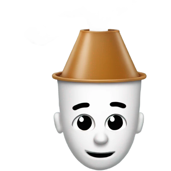 a crazy  with a funnel on his head emoji