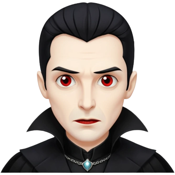 Dracula with black hair, black outfit emoji
