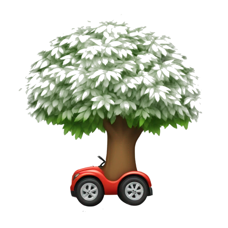 tree going fast with wheels as hind emoji