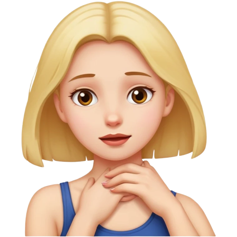 Girl grabbing neck  emoji