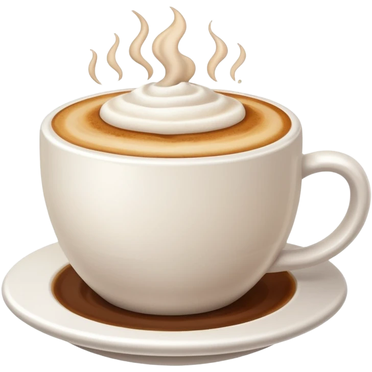 Cappuccino in big white cup without a face on it emoji