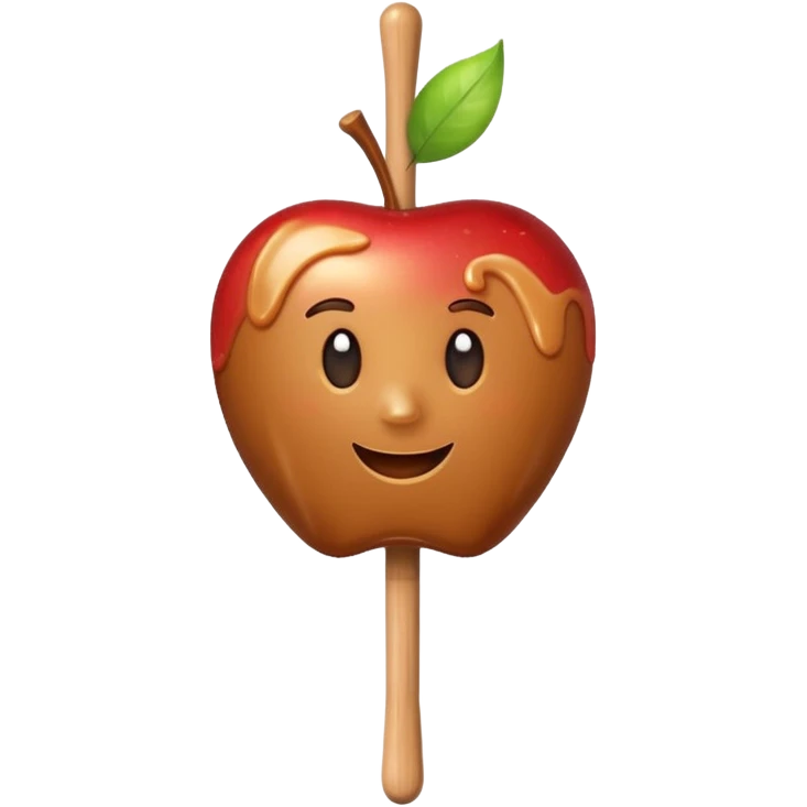 Caramel apple on a stick emoji