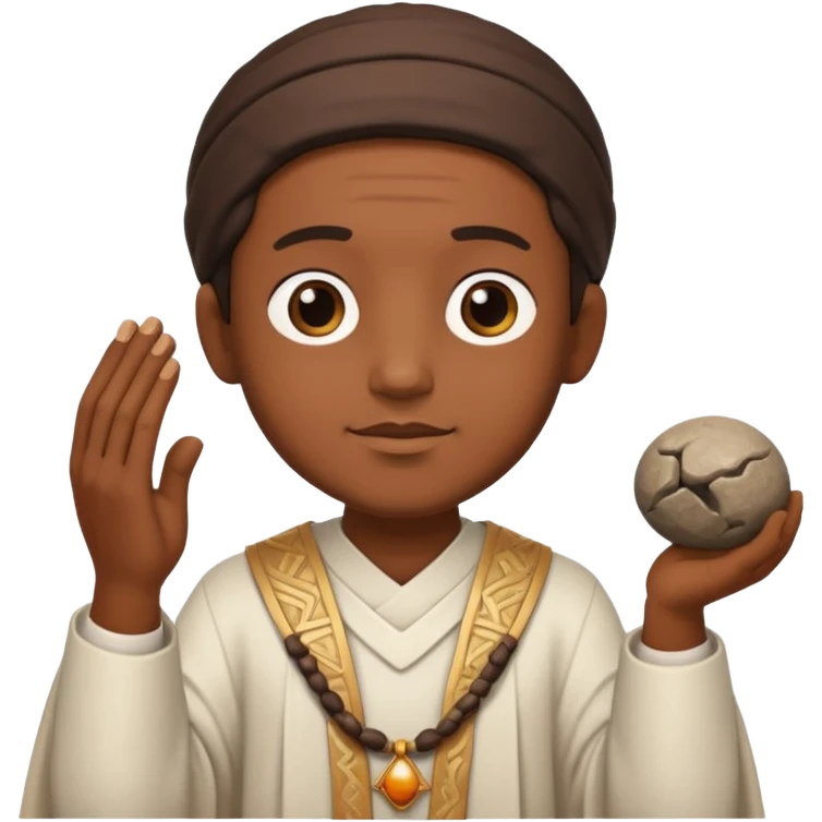 Ancient  mpriests with sculpture emoji