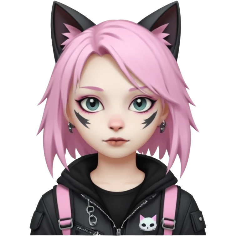 Edgy Cute Realistic Kawaii Cute Cool Pastel Cartoon Beautiful Elegant Pretty Anime Punk Techwear Gothic Catgirl Outside emoji