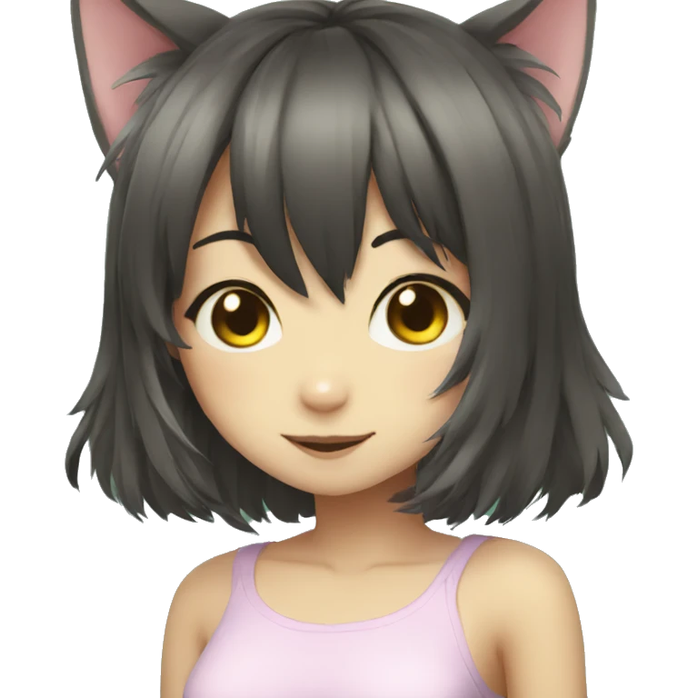 anime cat girl hi emoji