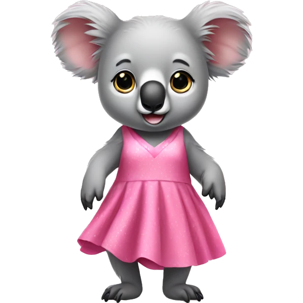 koala with pink dress emoji