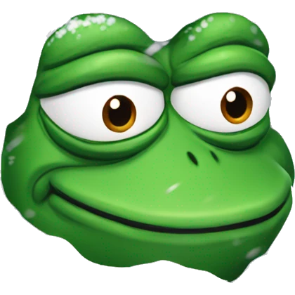 pepe the frog covered in snow emoji