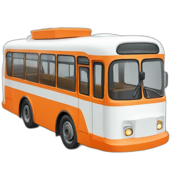 trolleybus orange blanc emoji