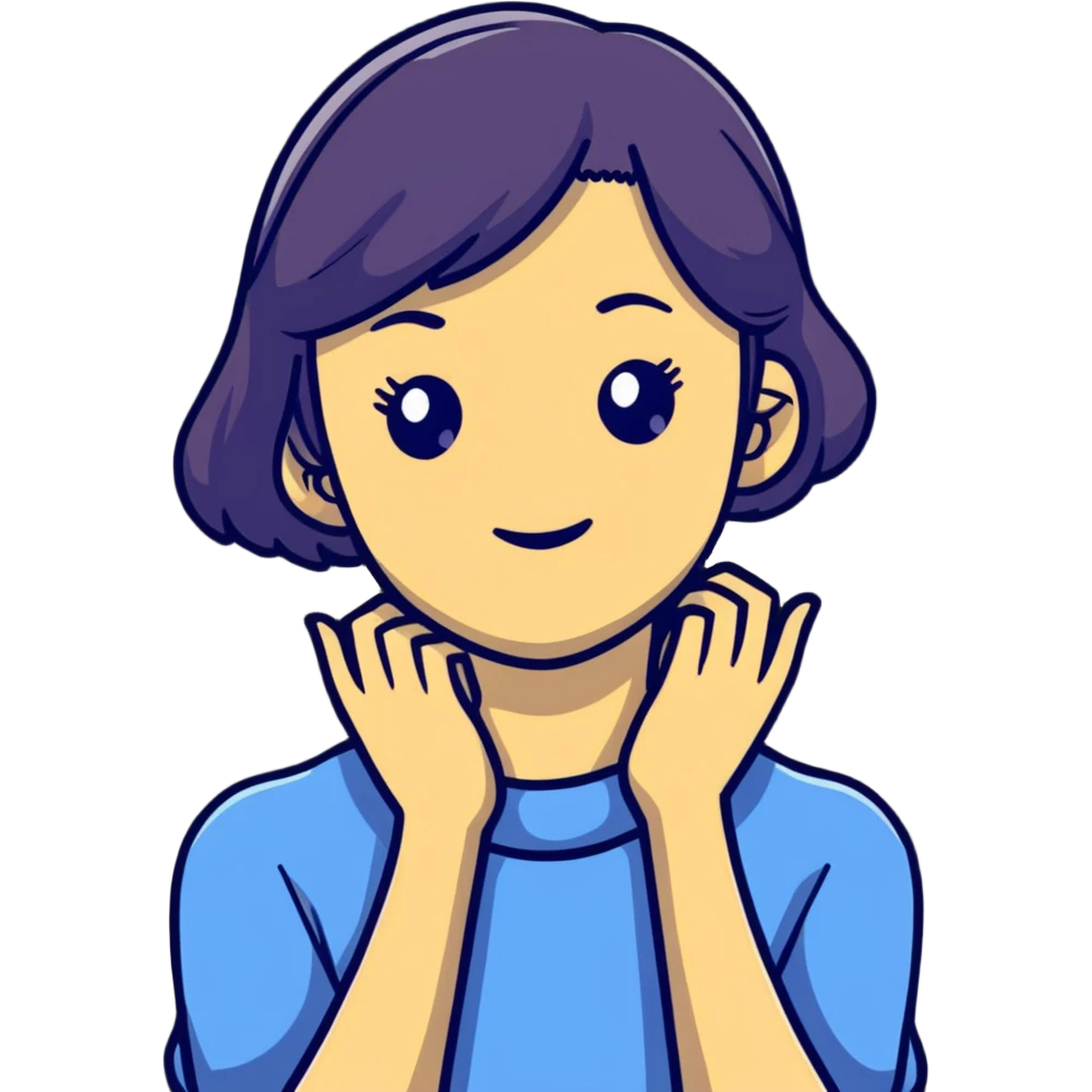 girl holding her neck emoji