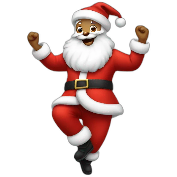 Dancing white Santa emoji