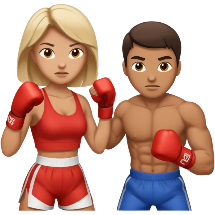 woman fighting man emoji