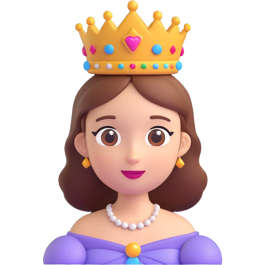 princess character, 3d emoji style emoji