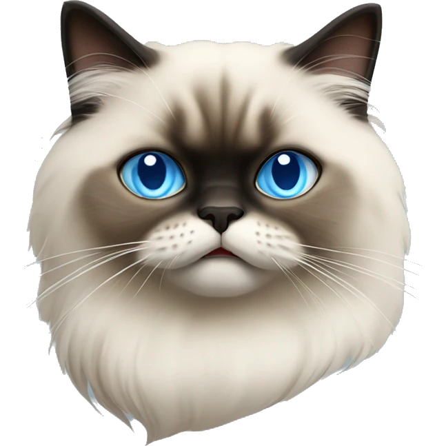 Blue eyes, Himalayan cat with tongue sticking out  emoji