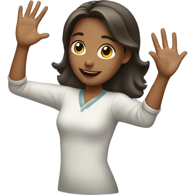 girl waving emoji
