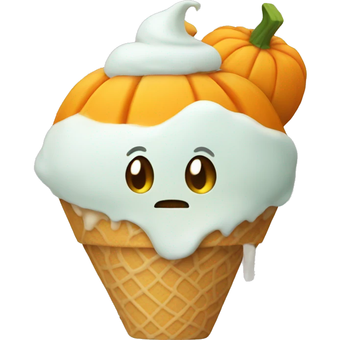 pumpkin eating ice cream  emoji