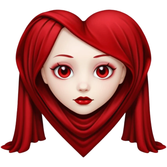 goth themed heart with a dark velvet drape emoji