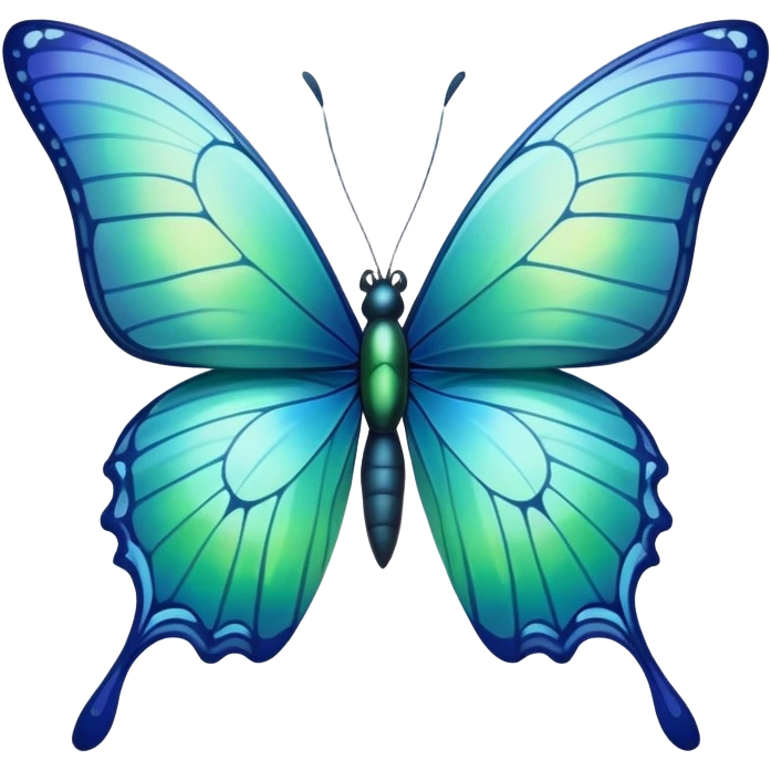 Blue and green butterfly emoji