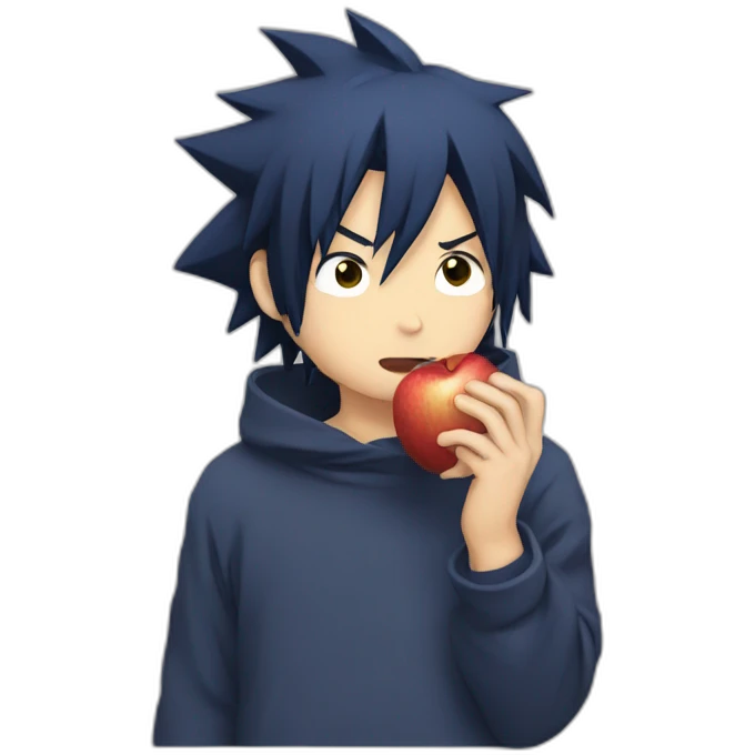 Sasuke eating apple emoji